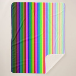 数々の-ストライプSherpaブランケット60"x 80" シェルパブランケット