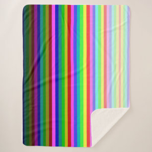 数々の-ストライプSherpaブランケット60"x 80" シェルパブランケット