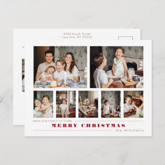 数々の-モダン写真コラージュ付き/カスタム文字 ポストカード (正面/裏面)