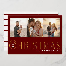 数々の – 写真メリークリスマスフォトカード 箔シーズンカード