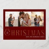 数々の – 写真メリークリスマスフォトカード 箔シーズンカード (正面)