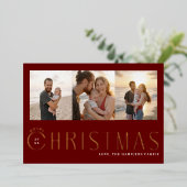 数々の – 写真メリークリスマスフォトカード 箔シーズンカード (立ち正面)