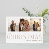 数々の – 写真メリークリスマスフォトカード 箔シーズンカード (立ち正面)