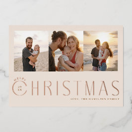 数々の – 写真メリークリスマスフォトカード 箔シーズンカード