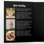 数々の – 写真葬儀/追悼/生命お祝い 三つ折りプログラム (内部最初)