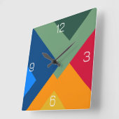 数々の – 層無地の色の幾何デザイン スクエア壁時計 (傾斜)
