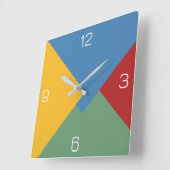 数々の – 層無地の色の幾何デザイン スクエア壁時計 (傾斜)