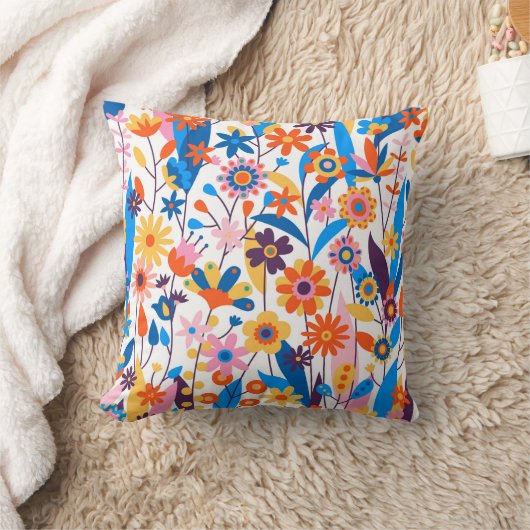 数々の – 色のエキゾチックフローラ背景–32939 クッション (ブランケット)