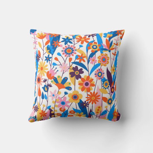 数々の – 色のエキゾチックフローラ背景–32939 クッション (裏面)