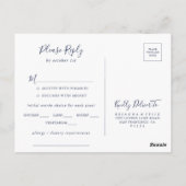 数々の – 色のエレガントフローラメニュー選択RSVP ポストカード (裏面)