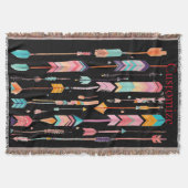 数々の – 色の矢印パターンThunder_Cove スローブランケット (正面)