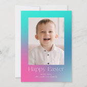 数々の – 色グラデーション復活祭の写真 シーズンカード (正面)