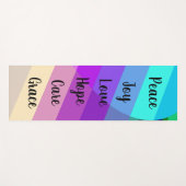 数々の – 色ストライプ文字 ヨガマット (正面(横))