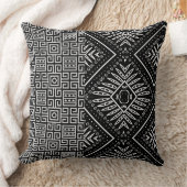 数々の – 黒アステカ/ヒョウ二声枕 クッション (ブランケット)