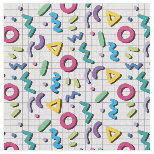 数々の-color 80sメンフィス模様 ファブリック (クローズアップ)