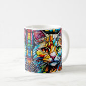 数々の-color cat 708ステンドグラススタイル コーヒーマグカップ (正面右)