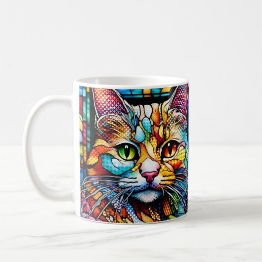 数々の-color cat 708ステンドグラススタイル コーヒーマグカップ (左)