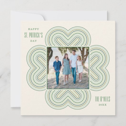数々の-color Clover St. Patrick's Day Card -アイボリー シーズンカード (正面)
