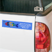 数々の-color JESUS Fish Icon Bumper Sticker バンパーステッカー (トラック上)
