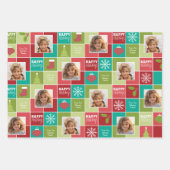 数々のBlock Christmas 2フォトお洒落 ラッピングペーパーシート (正面)