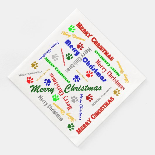 数々のChristmas Dinner Napkin w/Dog Paws (コーナー)