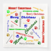数々のChristmas Dinner Napkin w/Dog Paws (正面)