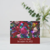 数々のChristmas Tree Save the Date 案内ポストカード (スタンド正面)