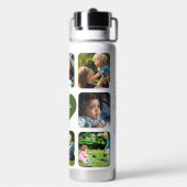 数々のphoto collage love youパパパーソナライズされた ウォーターボトル (背面)