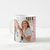 数々のphoto pink checkおもしろいタイポグラフィ最高の friends コーヒーマグカップ (正面左)