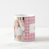 数々のphoto pink checkおもしろいタイポグラフィ最高の friends コーヒーマグカップ (中央)