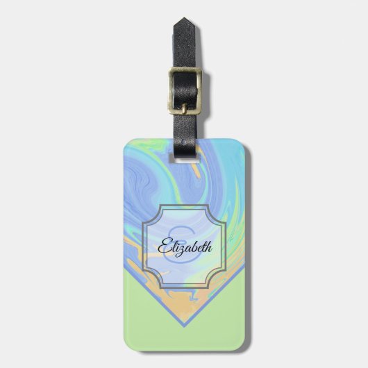 数々のSwirl 絵を描 Swirl   Monogram カスタムイニシャル ラゲッジタグ (正面縦)