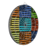 数々のUSA国旗のベク市松模様にトル模様アート ダーツボード (正面左)