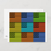 数々のUSA国旗のベク市松模様にトル模様アート ポストカード (正面/裏面)