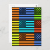 数々のUSA国旗のベク市松模様にトル模様アート ポストカード (正面/裏面)