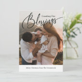 数えた祝福の宗教的なクリスマス写真カード シーズンカード (スタンド正面)