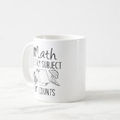 数える唯一の科目を数学で数える コーヒーマグカップ (正面左)