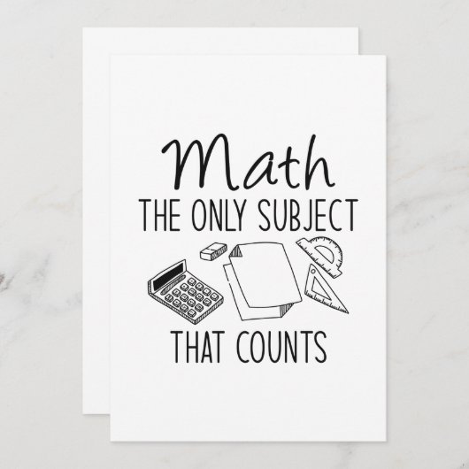 数える唯一の科目を数学で数える サンキューカード (正面/裏面)