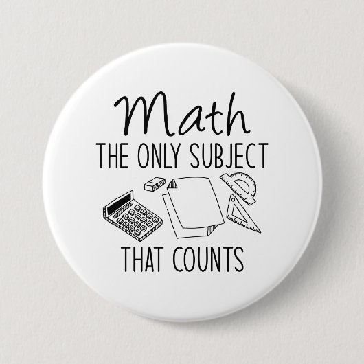 数える唯一の科目を数学で数える 缶バッジ (正面)