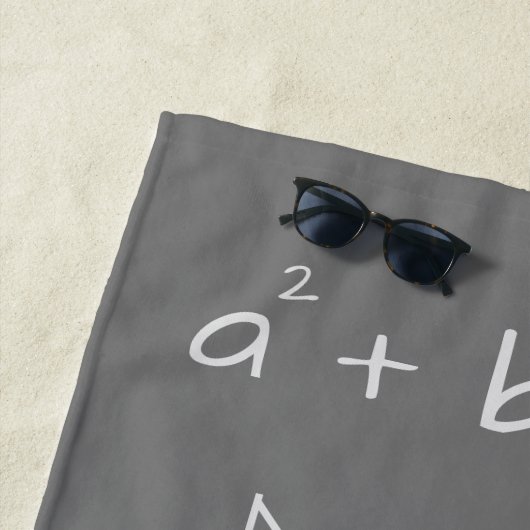 数おもしろい学代数ギークグレー ビーチタオル (インサイチュ)