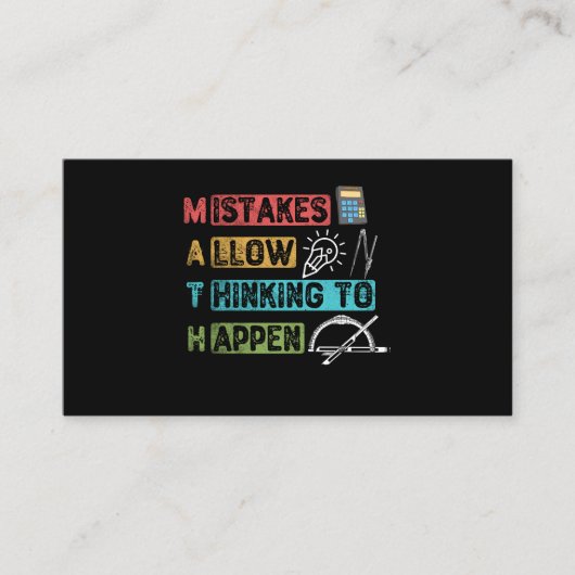 数おもしろい学。間違いが起こ考えるるのを許す 名刺 (正面)