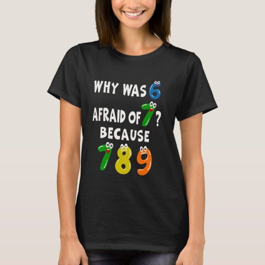 数おもしろい日なぜ6が7つの数学の日Coを恐れていた Tシャツ (正面)