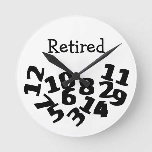 数おもしろい落ちた ラウンド壁時計 (正面)