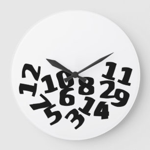 数おもしろい落ちた ラージ壁時計