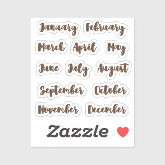 数か月の小さなラテ シール (シート)