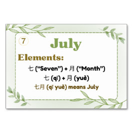 数か月中国の（フラッシュカード） テーブルナンバー