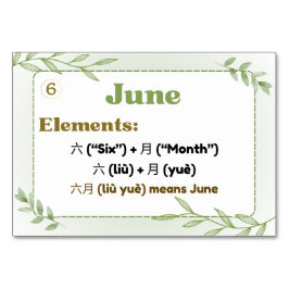 数か月中国の（フラッシュカード） テーブルナンバー