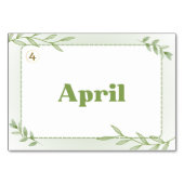 数か月中国の（フラッシュカード） テーブルナンバー (裏面)