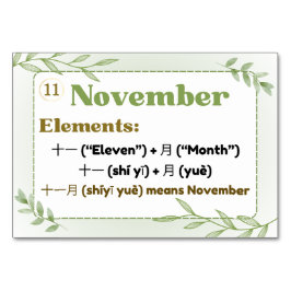 数か月中国の（フラッシュカード） テーブルナンバー