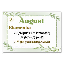 数か月中国の（フラッシュカード） テーブルナンバー