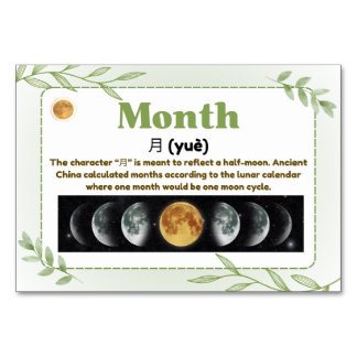 数か月中国の（フラッシュカード） テーブルナンバー